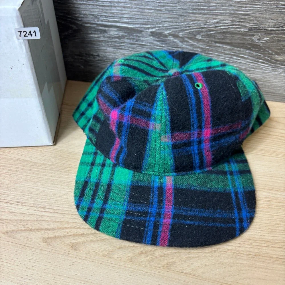Malstrom Hat Cap Fitted Large‎ Black Green Wool Plaid Dry Goods USA Made